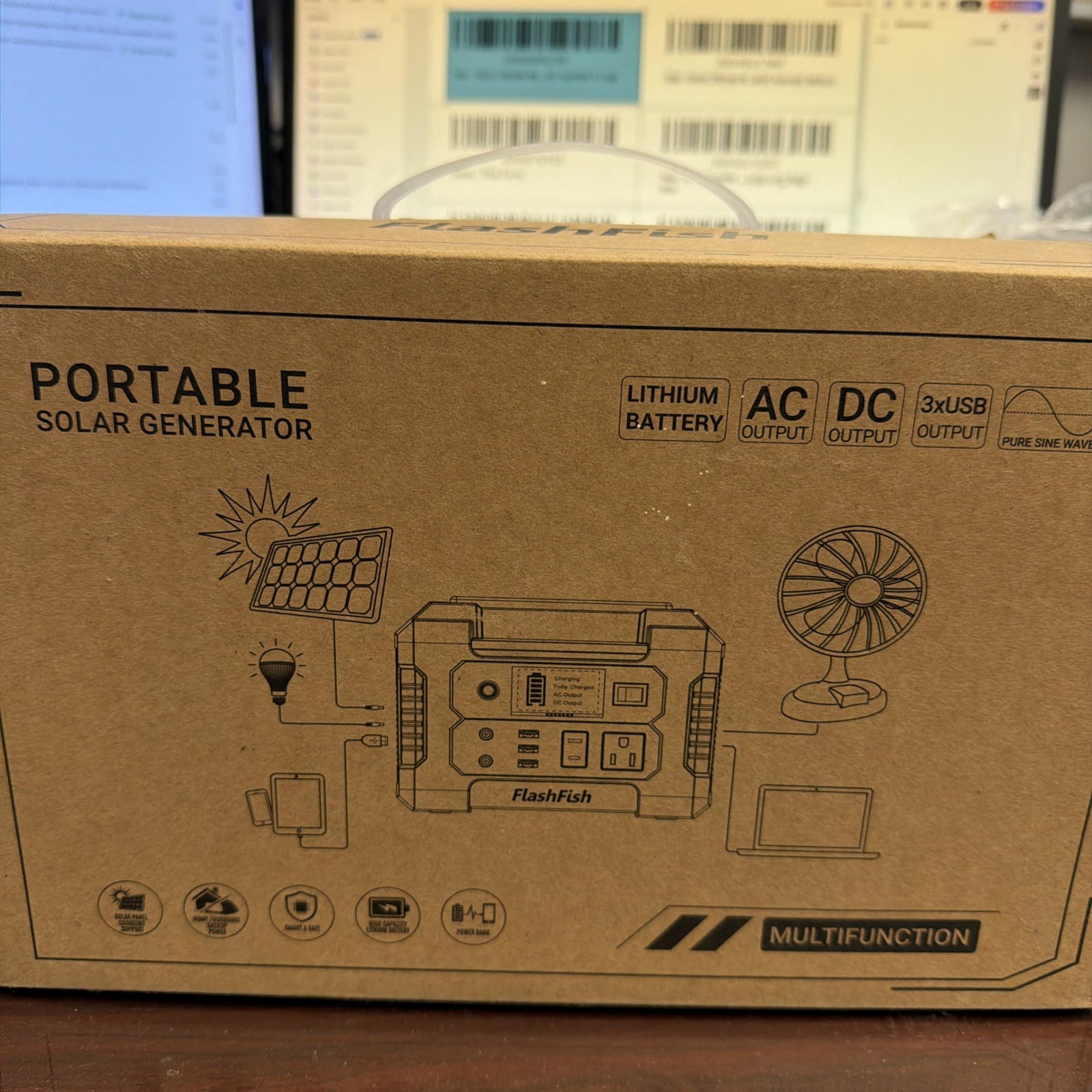 Flashfish Portable Solar Generator E200