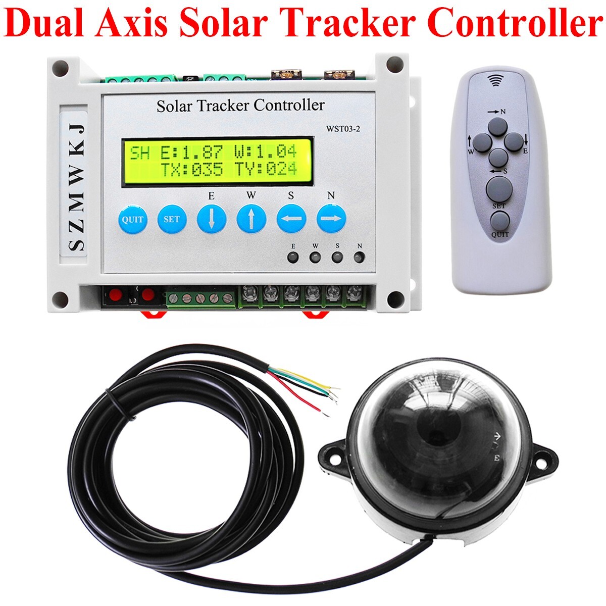 Complete Kit Dual Axis Solar Tracker Kits-6000N 2X12″ Stroke DC Linear Actuators