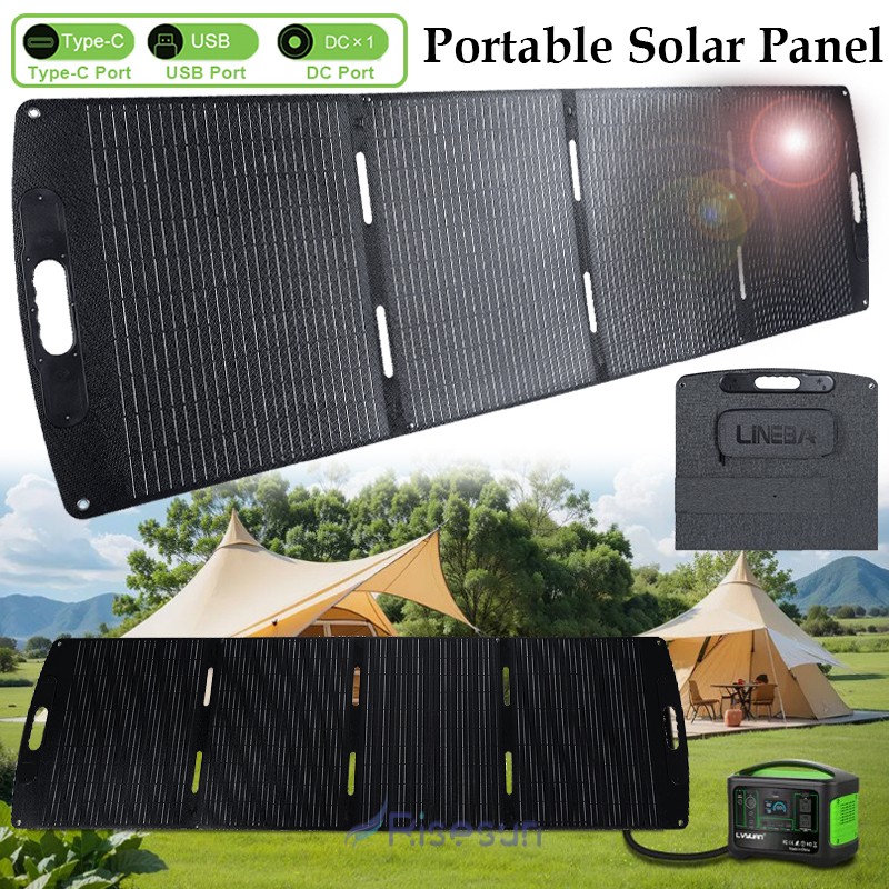 Foldable Portable Solar Panel 100W 200W 400W for Power Station Camping RV Home