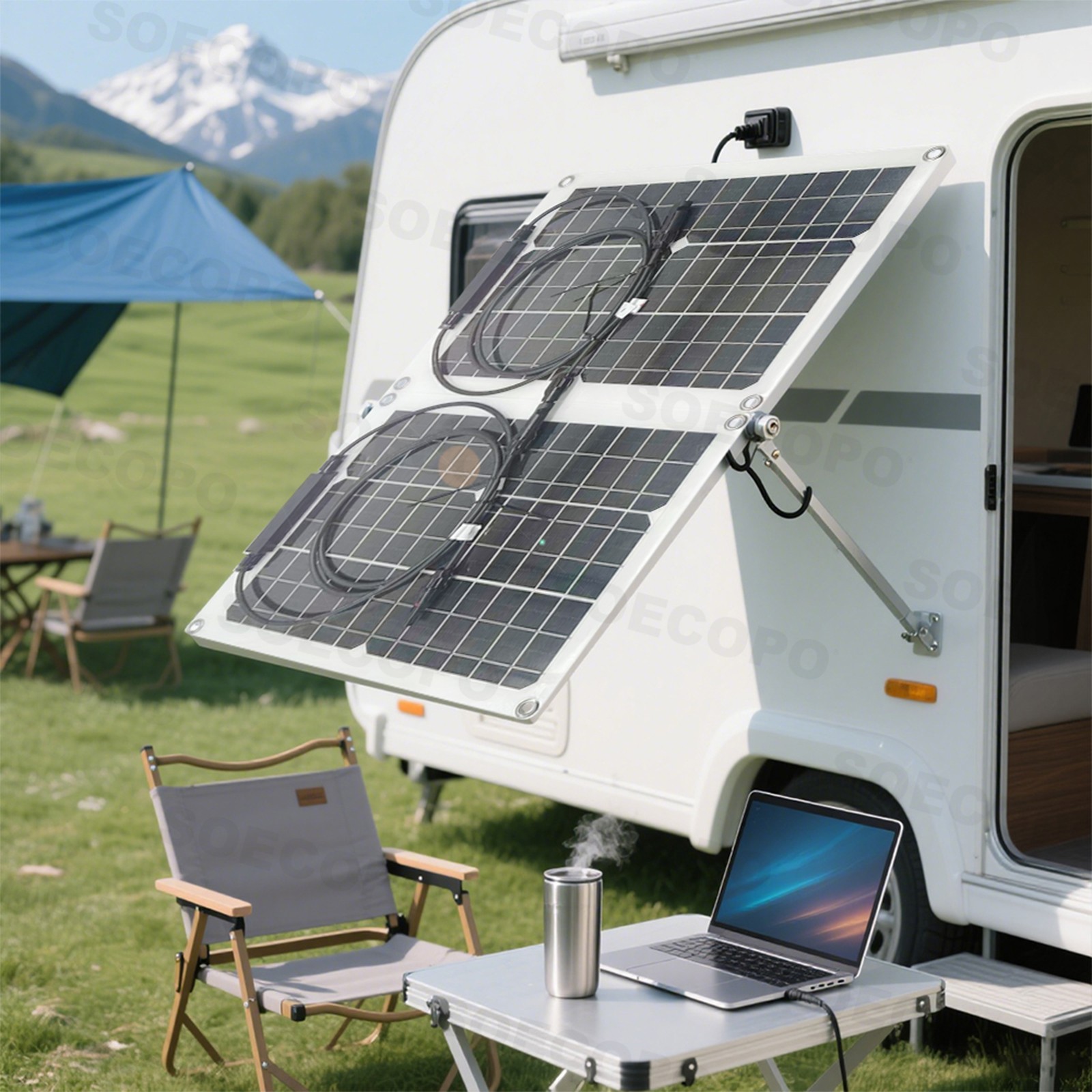 1200W 2-Panel Solar Kit – 100A Controller +Y-Cable Balcony/RV