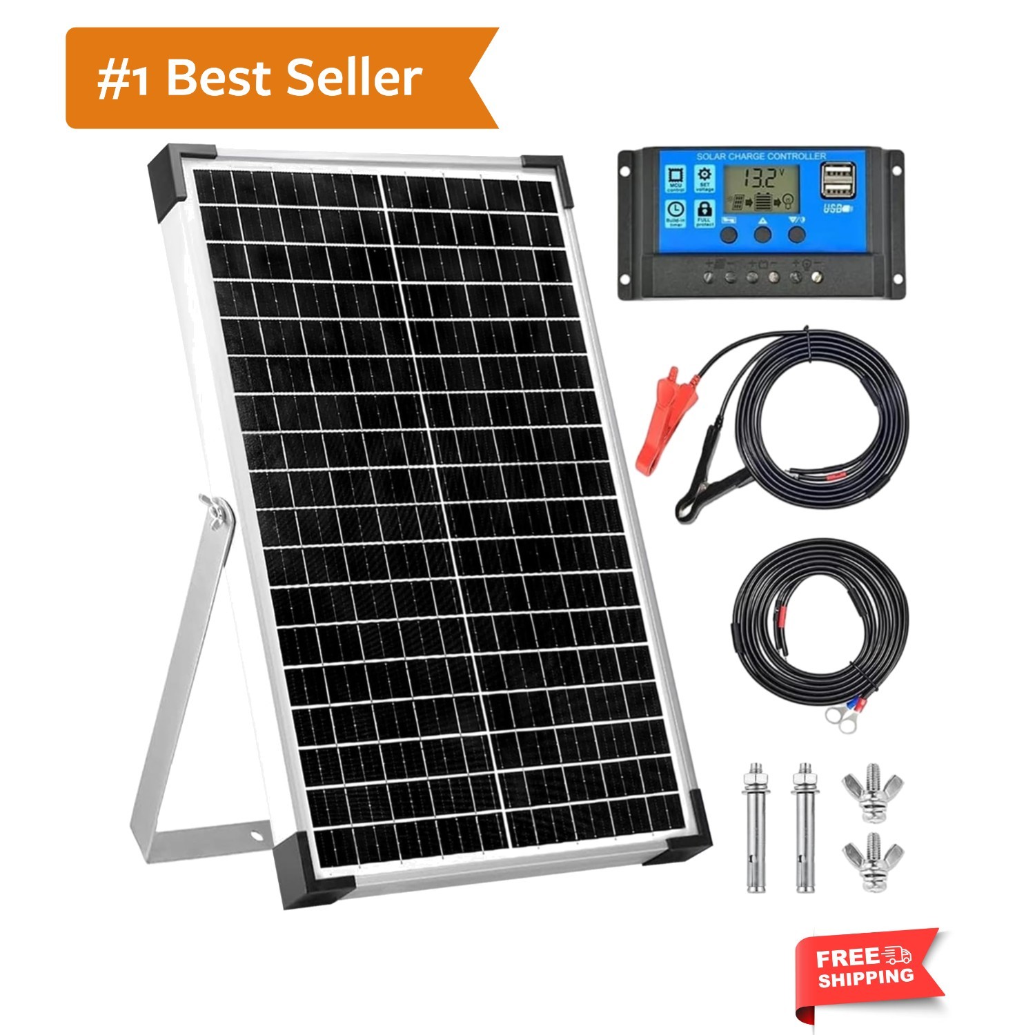 12V Solar Battery Charger 30W Solar Panel Kit | with 10A PWM Charge Controlle…