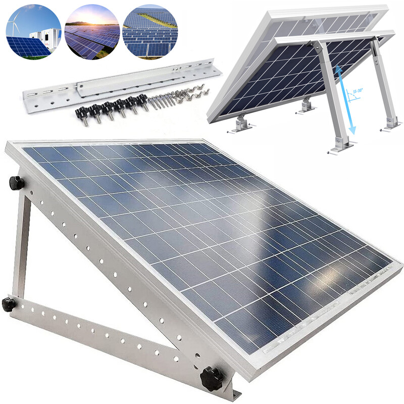 2x Solar Panel Mounting Bracket Adjustable Angle ABS Tilt Mount Fixing Wall Roof