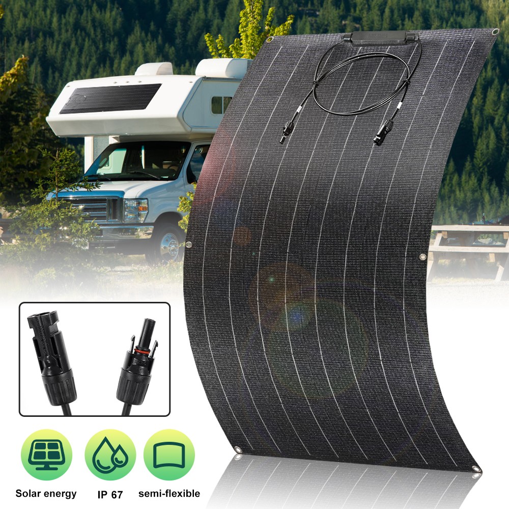 200W Flexible Solar Panel 12V Monocrystalline Charger Bendable RV Boat Off Grid