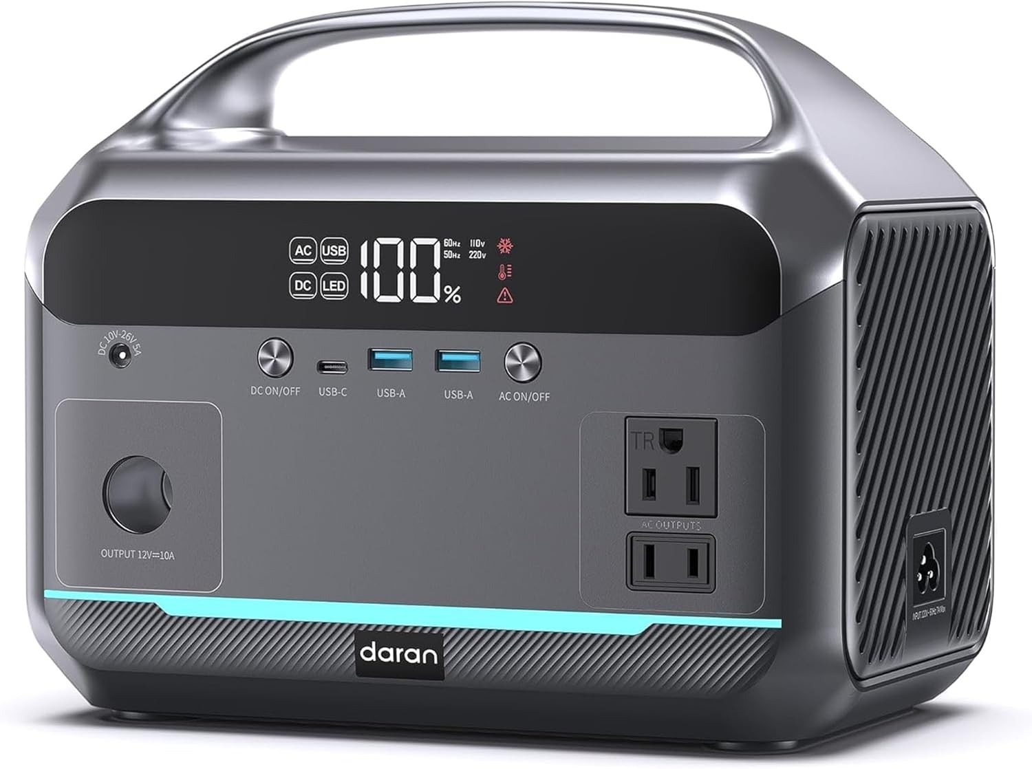 Portable Power Station 600W Surge 288Wh LiFeP04 Solar Generator