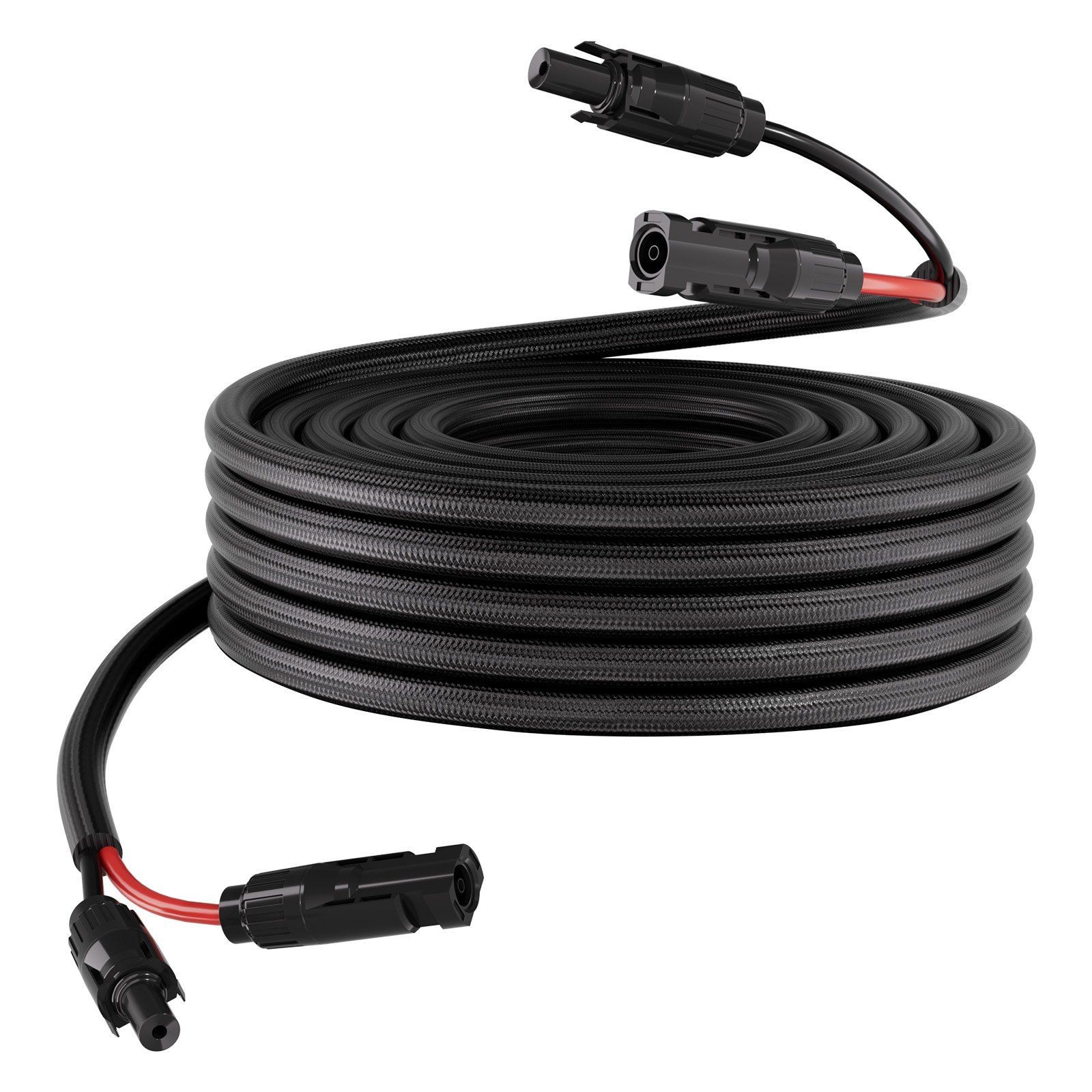 10AWG Tinned Copper Solar Cable 30ft, Flame-Retardant XLPE Jacket, Black & Red