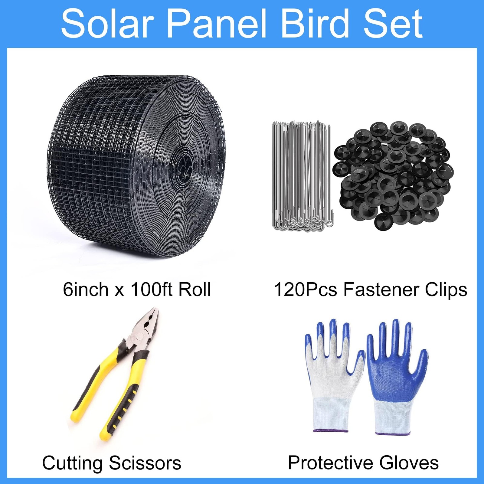 Solar Panel Guard, 6in X 100ft PVC Coated Critter Guard Roll Kit for Solar Pa…
