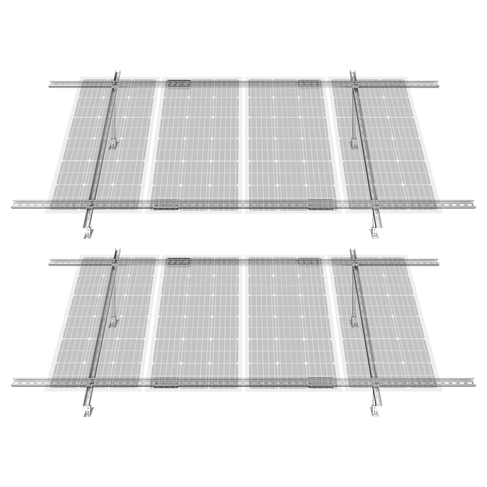 2 Sets Multi-Pieces Solar Panel Mounting Brackets 30°-60° Adjustable