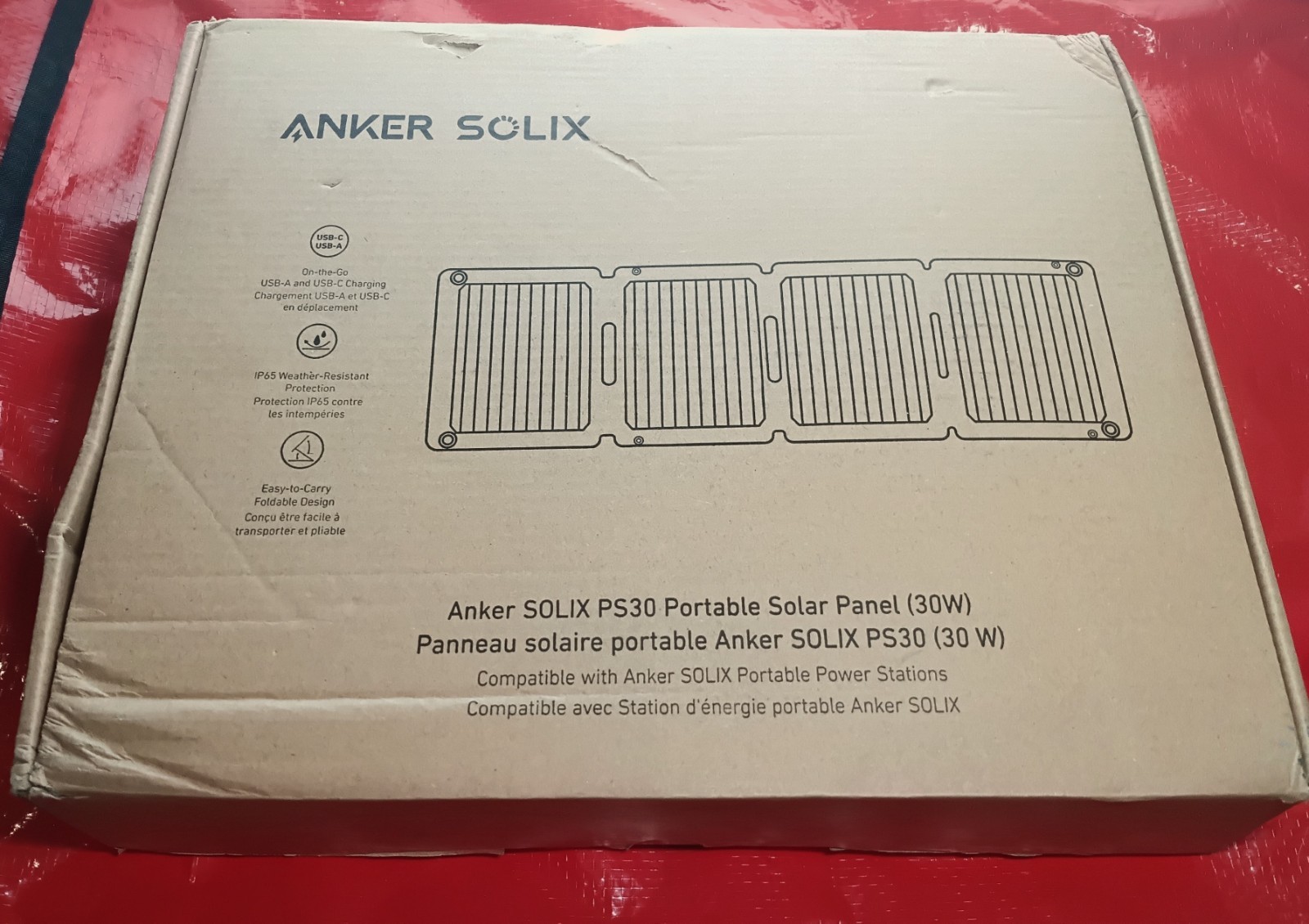 Anker Solix PS30 Solar Panel 30W Foldable Portable Solar Charger 2-Ports