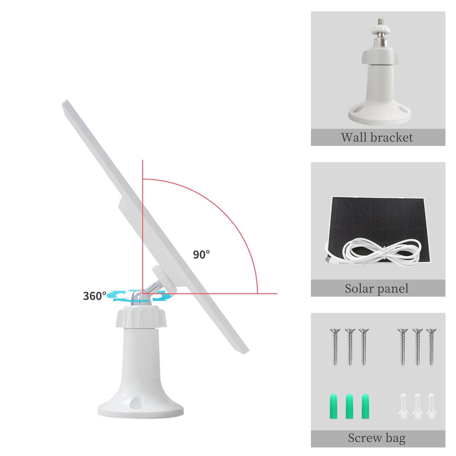4W Solar Panel for Security Camera,Type C&Micro Solar Panel Charger for Recha…