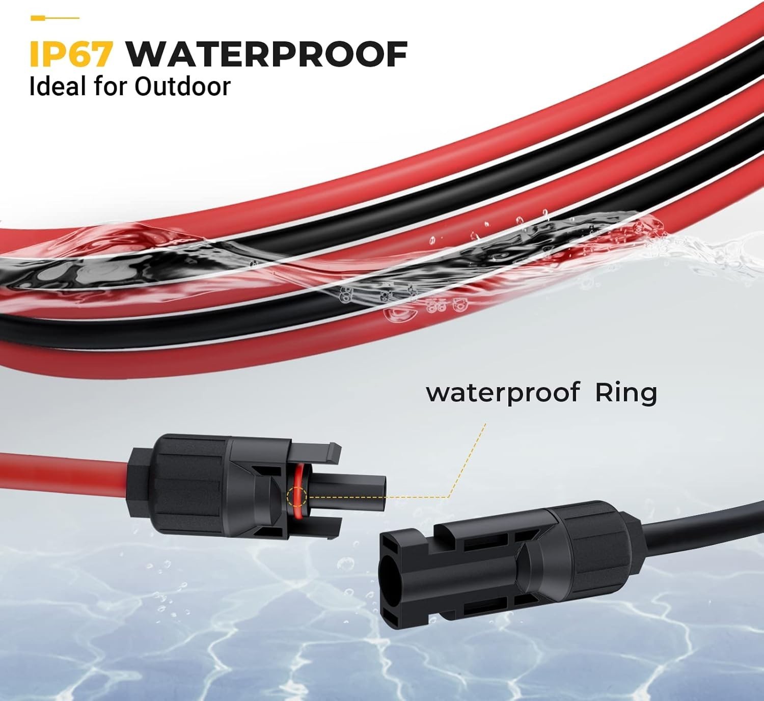 High Security 20ft Solar Cable with Free Connectors