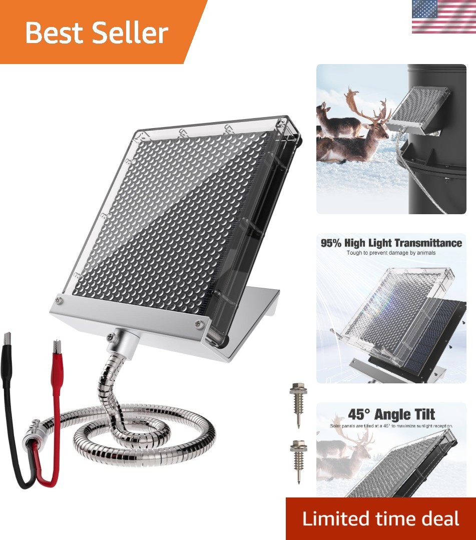 6V Solar Panel Battery Charger for Deer Feeder, 1.7W Waterproof Solar Panel w…