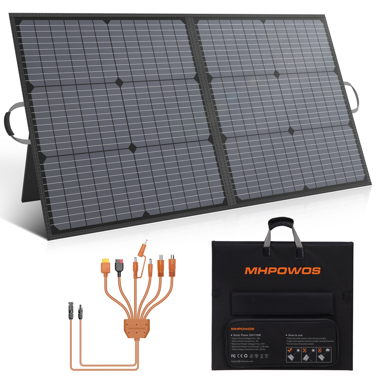 Portable Solar Panel 400W 220W 110W Lightweight for Off Grid Solar Power Backup