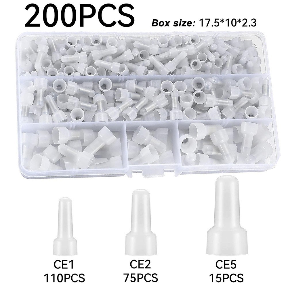 Secure Connection Solutions 200 Pcs Closed End Crimp Connectors in Nylon