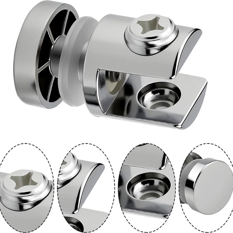 6Pcs Single Side Glass Shelf Holders Corrosion Resistant for 5 to 10mm Panel