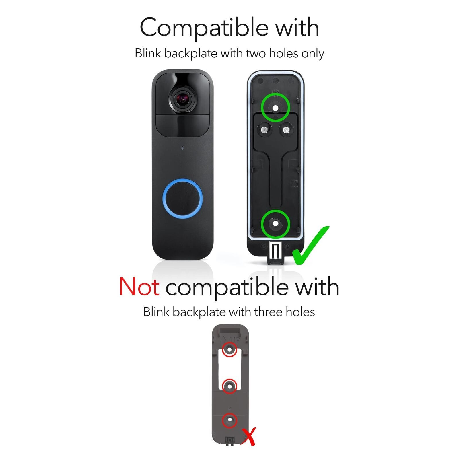 Wasserstein Solar Panel – Compatible with Blink Video Doorbell (Black)