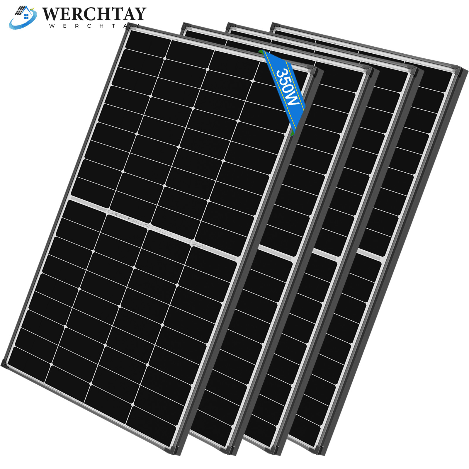4PCS 350W 700W 24V Solar Panel 25.2% High Efficiency Farm Home Shed Efficiency