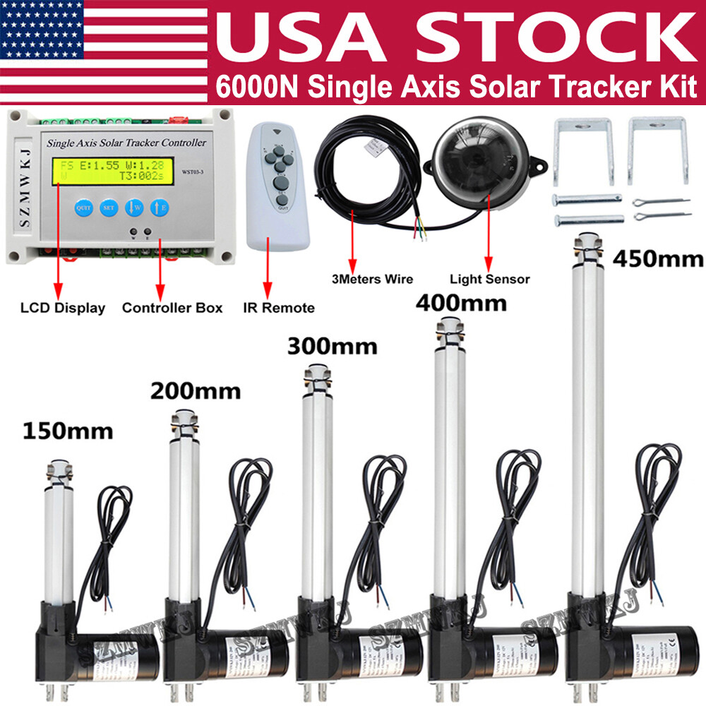 Single Axis Solar Tracker Kit -12V Linear Actuator Tracking Controller Sun Track