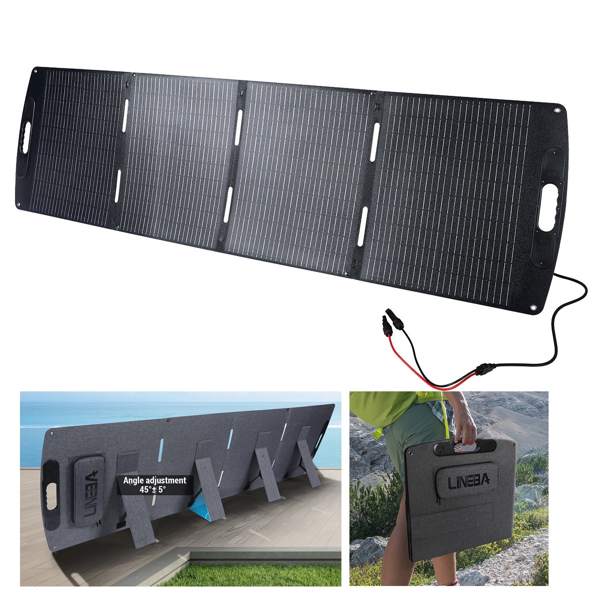 200W ETFE High Efficiency Solar Panel Foldable for Power Station, RV Camping New