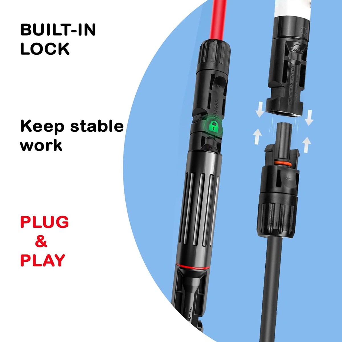 10/15/20/30/32A in-line Fuses Holder w/Fuse Solar Panel PV Connectors Waterproof