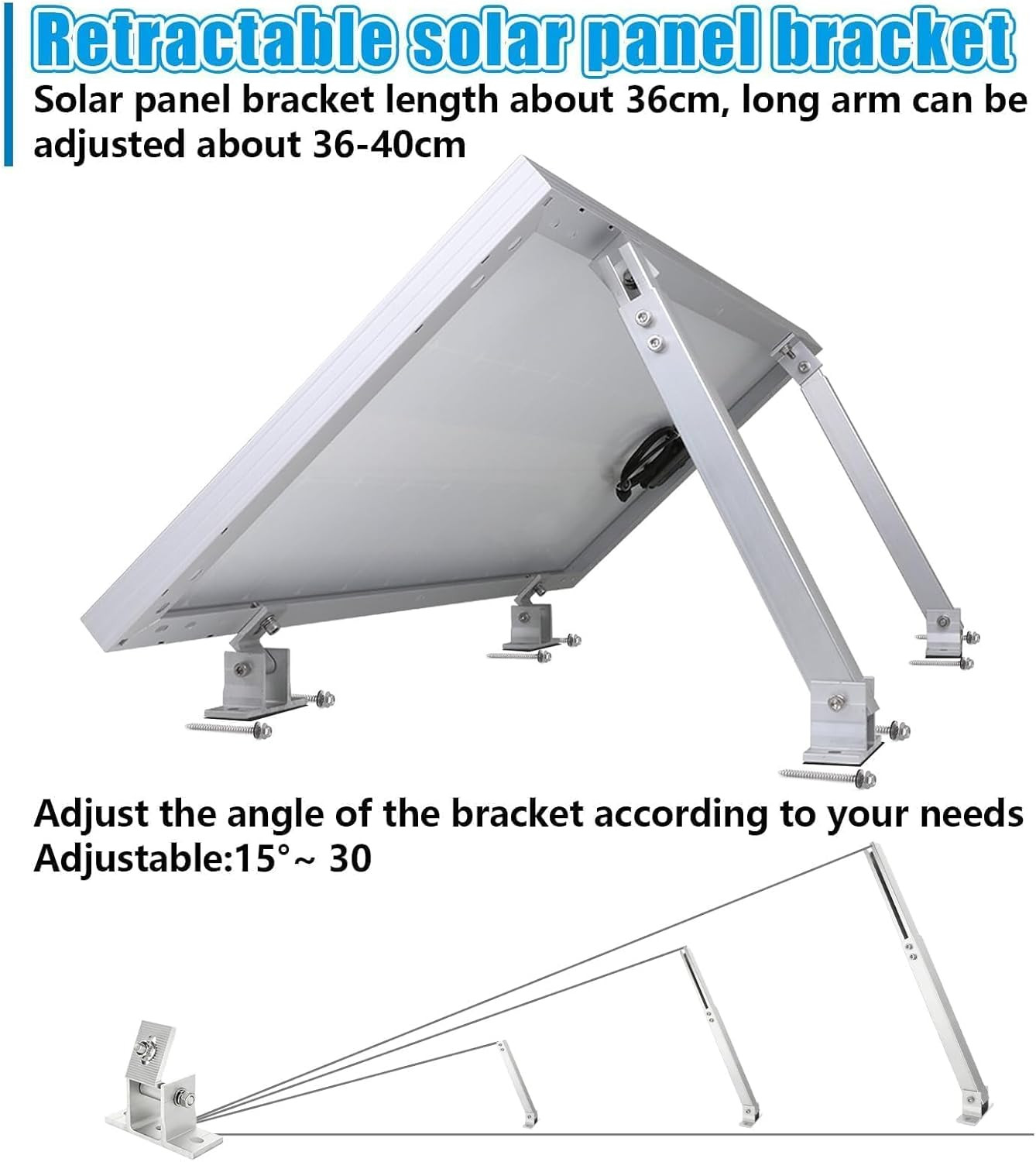 Adjustable Solar Panel Tilt Mount Brackets Aluminum Alloy Solar Panel Mounting S