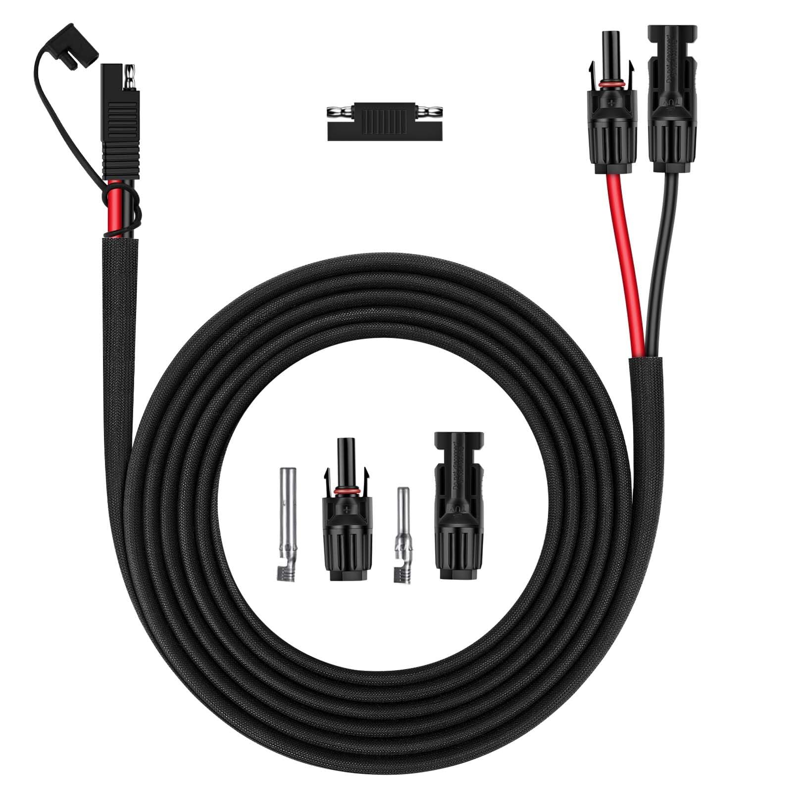 Solar Panel Connector Cable10AWG SAE to Male & Female Adapter PV Extension Ca…