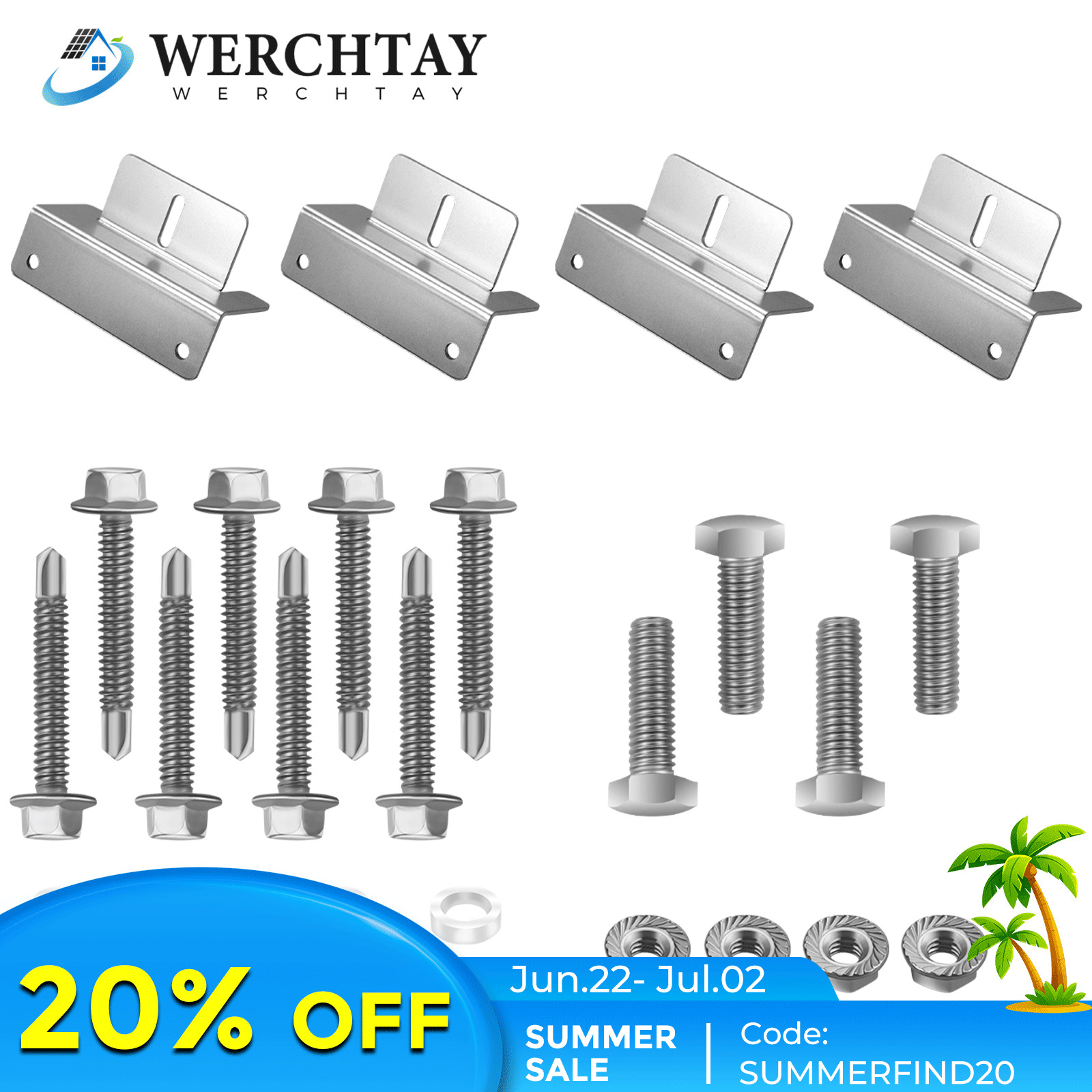 Solar Panel Z Bracket Mounts Mounting Set Solar Panel RV Boat Roof Wall Aluminum