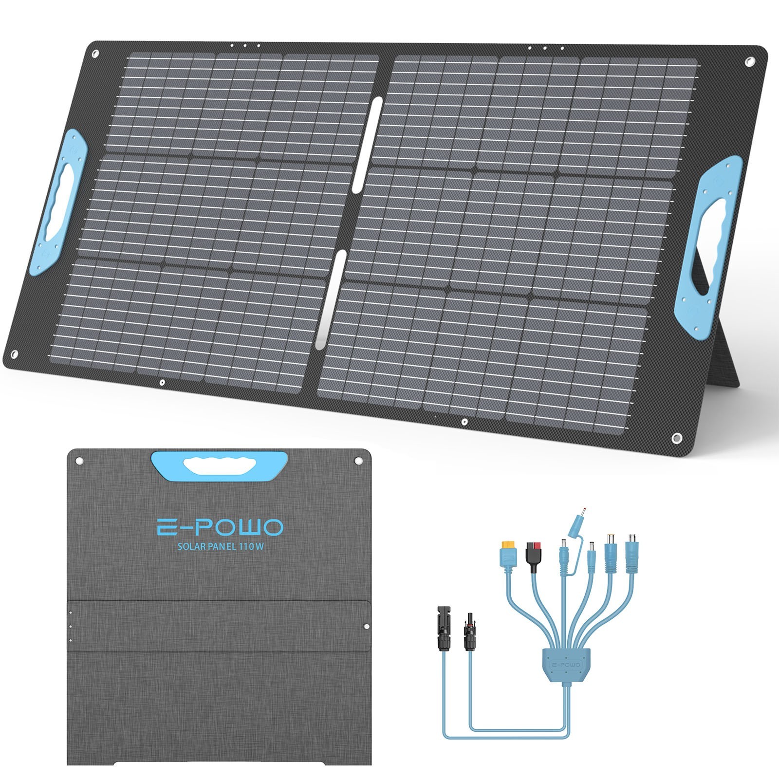 E-POWO USB Portable Solar Panel 110W for Jackery 300 Ecoflow River Anker Solix
