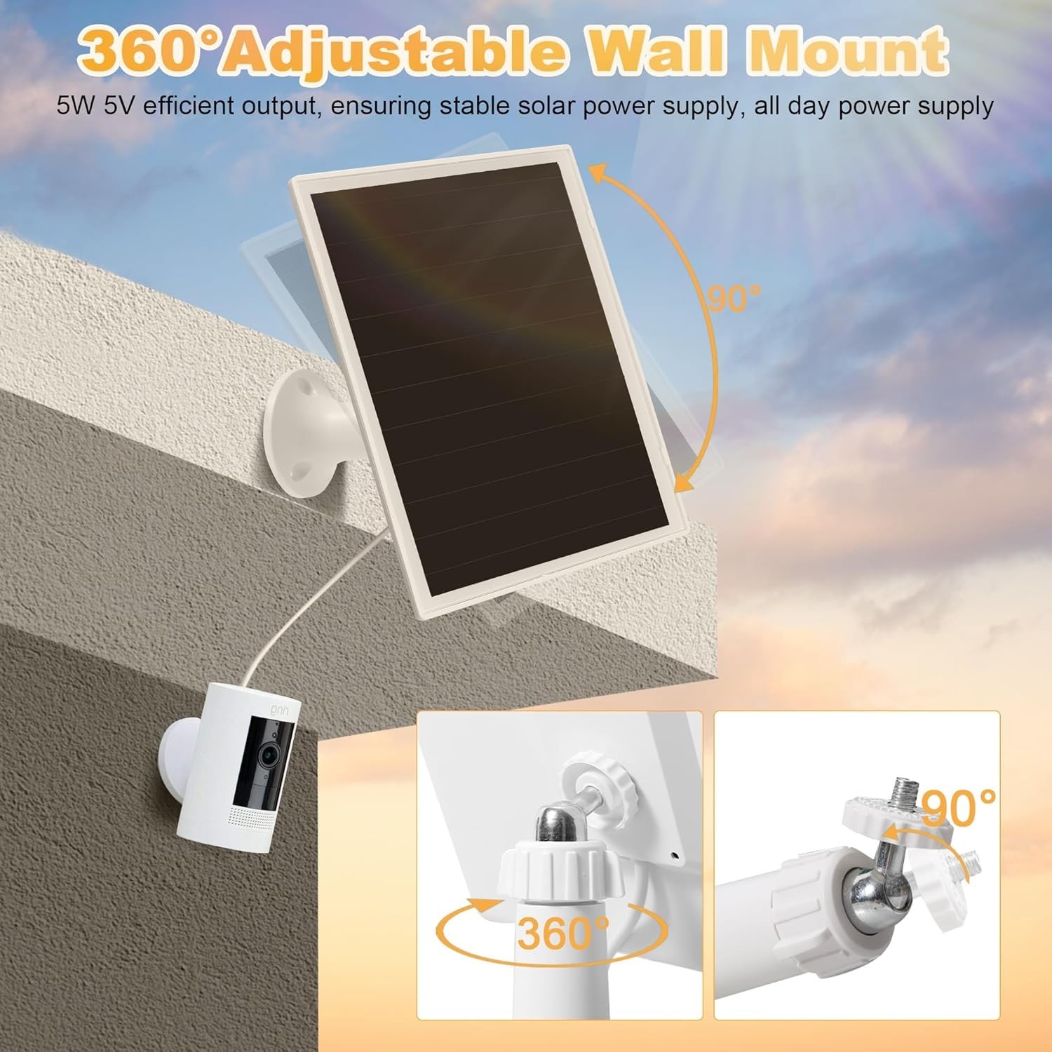 Ring Camera Solar Panel Charger – Weatherproof, Fast Charging, Easy Setup
