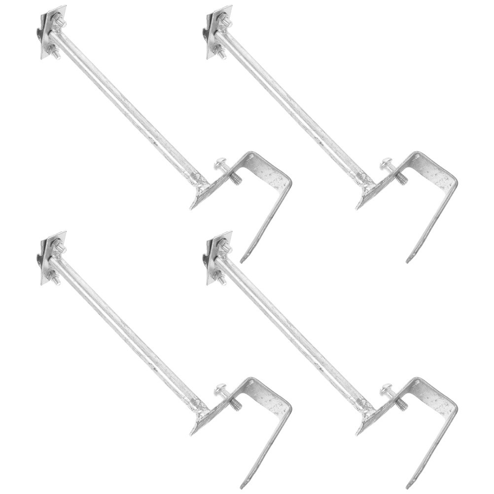 4Pcs Silver Iron Adjustable Tile Support Clamps Durable Roof Grounding Brackets