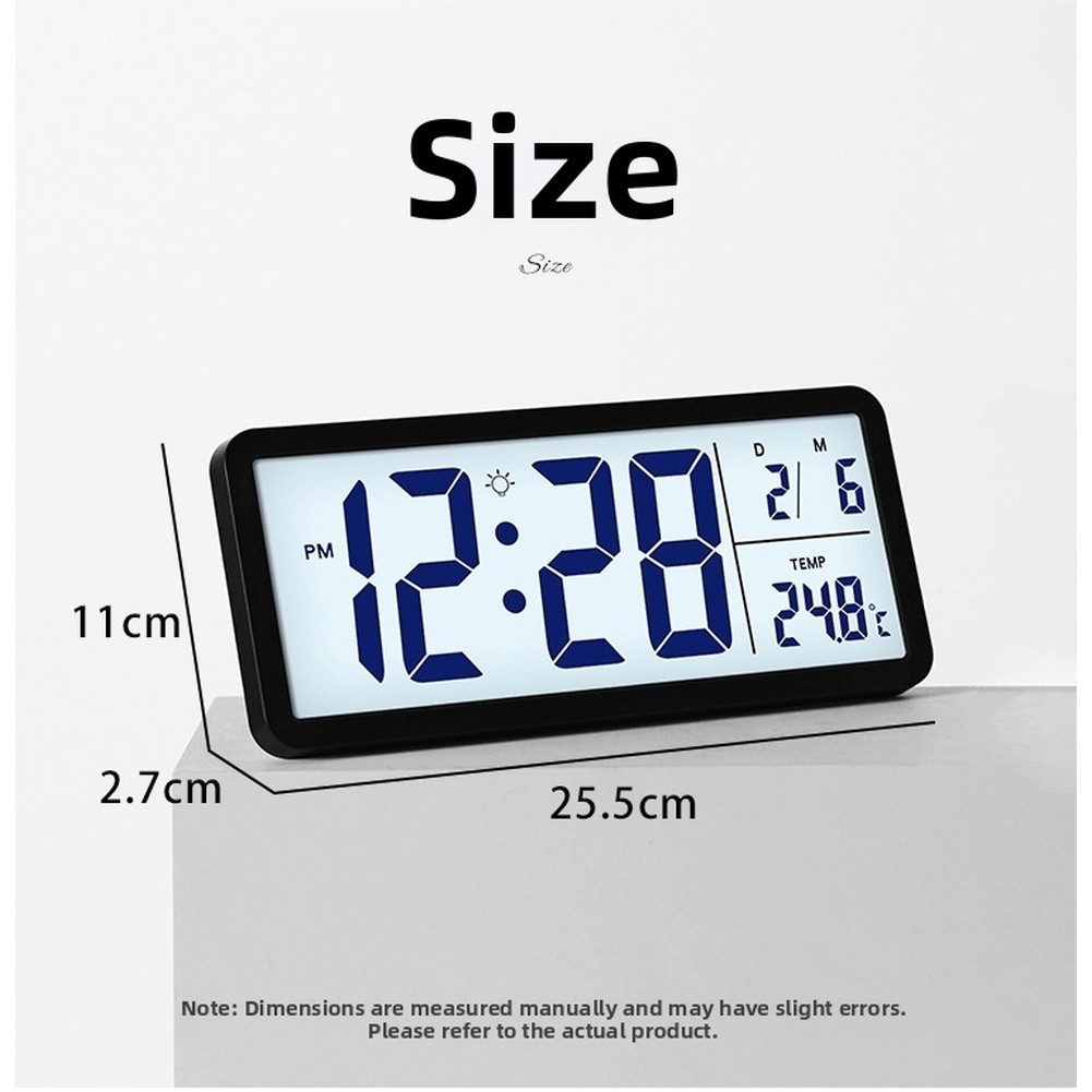 Indoor Climate Digital Wall Clock LCD Nordic Style Temperature Humidity Display
