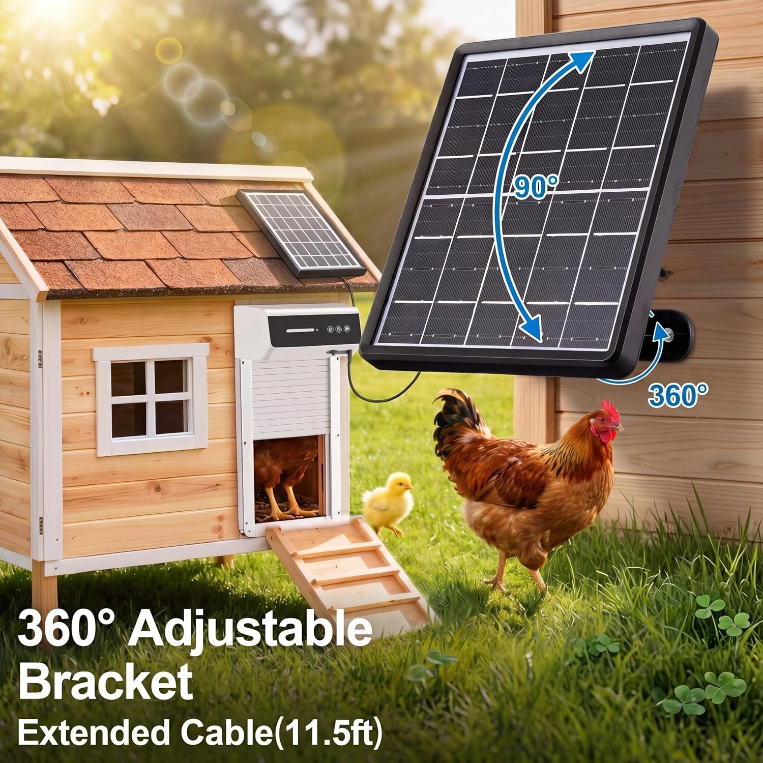 Quick Install 5W Solar Panel for Automatic Chicken Door – Waterproof Design