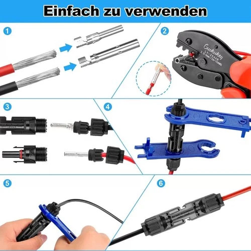 10-Set Solar Panel Connector Kit – Waterproof IP67 PV Cable Connectors