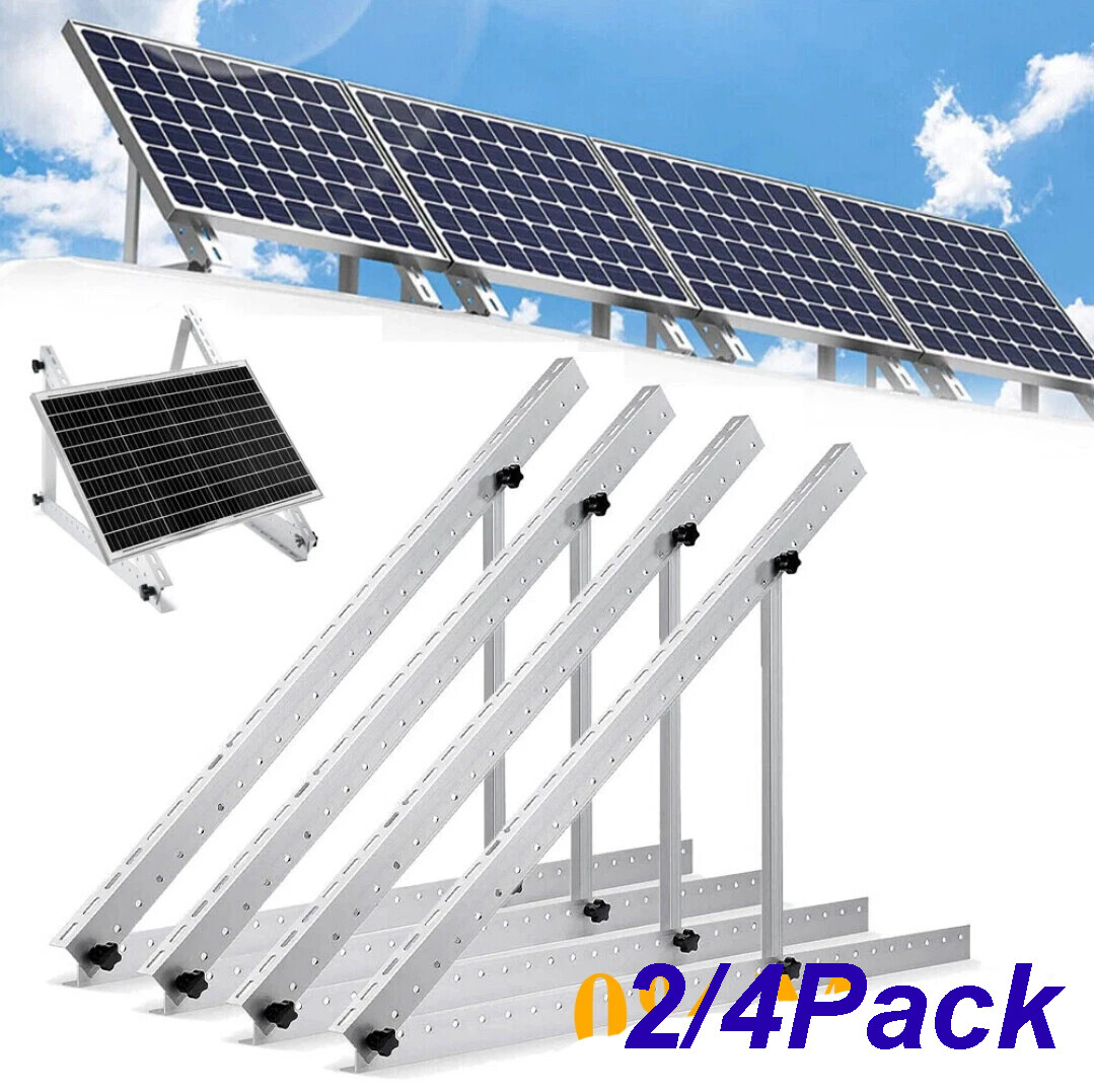 28″ Solar Panel Tilt Mount Brackets Boat RV Roof Flat Surface Adjustable Frame