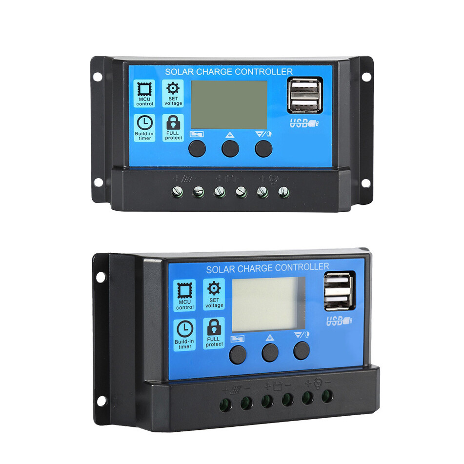 Solar Charge Controller 12V 24V 10A 20A 30A 40A 50A 60A 100A Dual USB Regulator