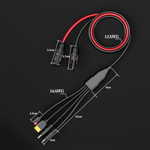 4-in-1 Solar Connector Extension Cable Splitter Adapter to 45A T10082