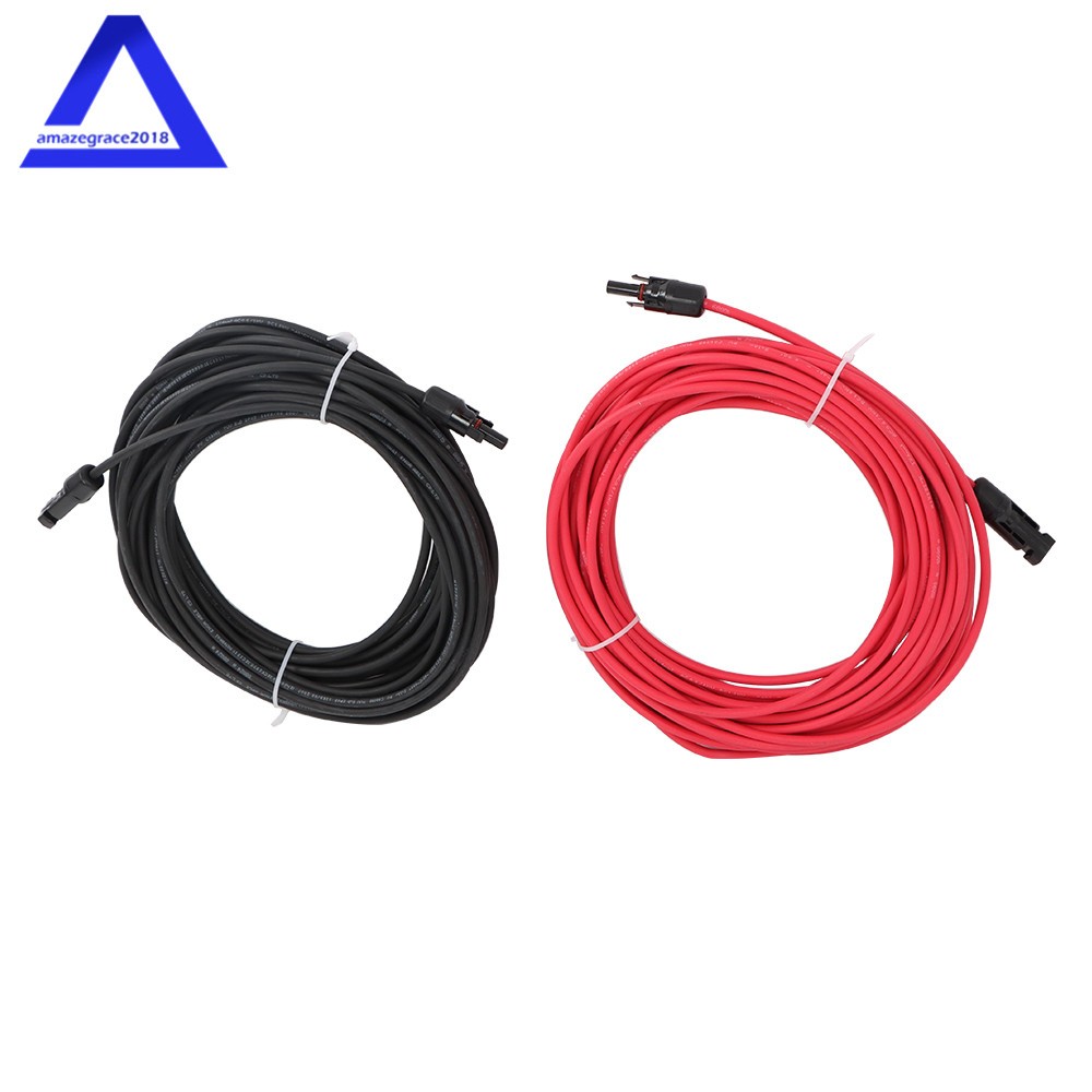 12AWG 20M Solar Panel Extension Cable Black+Red W/ M4 Connector For RV/Boat